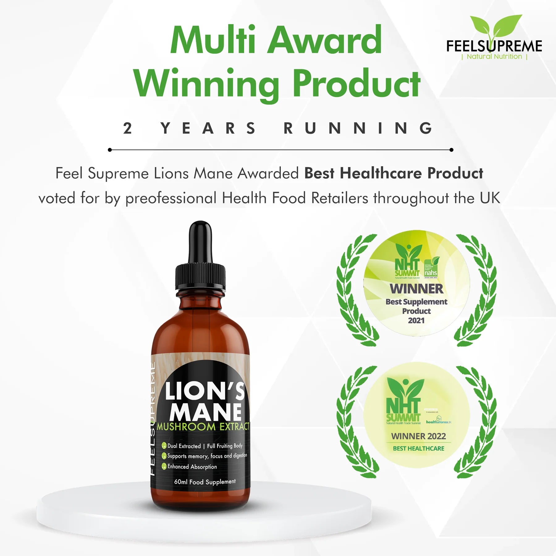 Feel Supreme Organic Lion's Mane Mushroom