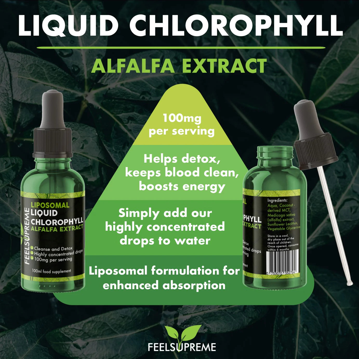 Feel Supreme Lipsomal Chlorophyll Drops