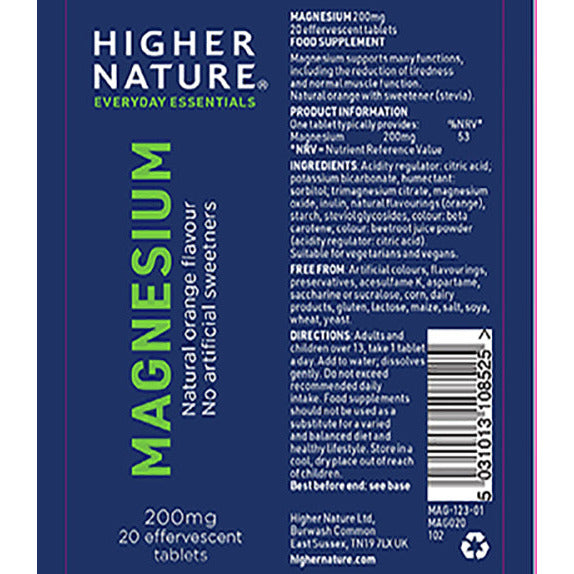 Higher Nature Magnesium Effervescent