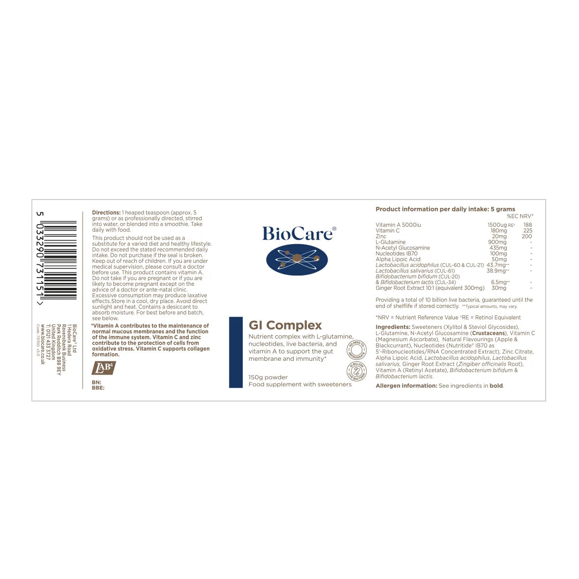 Biocare GI Complex 150g