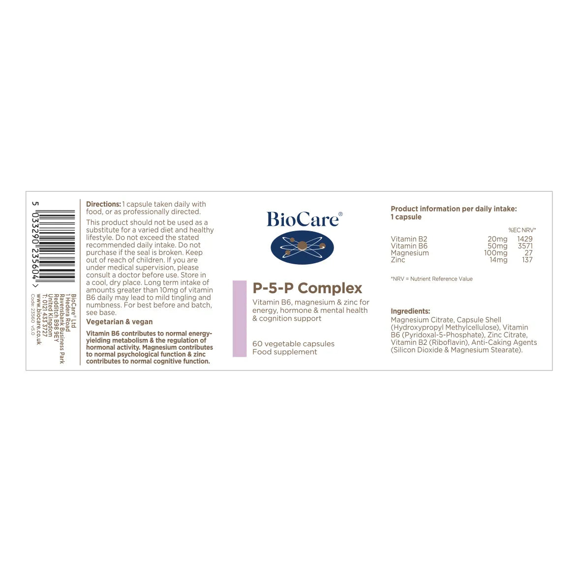 Biocare P-5-P Complex 60 Capsules