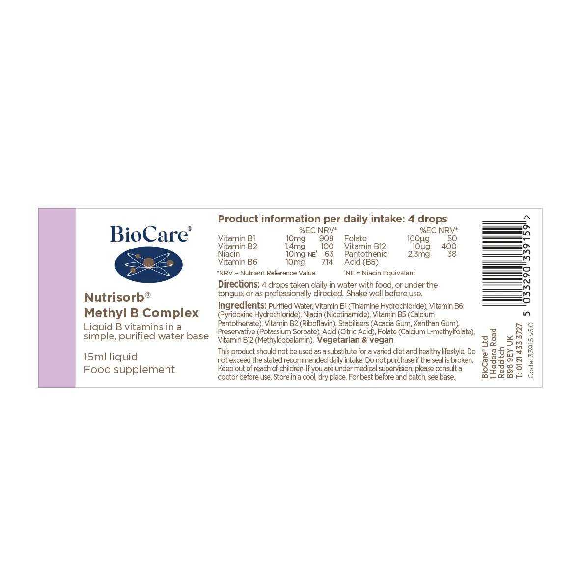 Biocare Nutrisorb® Methyl B Complex 15ml