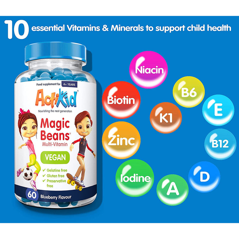 ActiKid Magic Beans Kids Vitamins Kids Multivitamin 60 Jelly Beans