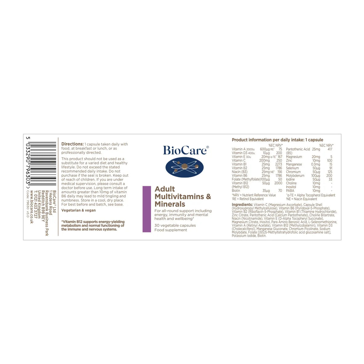 Biocare Adult Multivitamins & Minerals